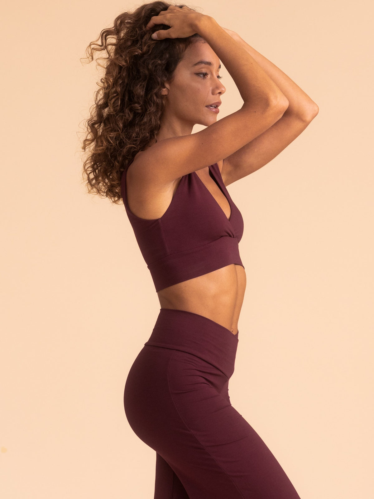Artemis Reversible Crop Top - Cherry Stone