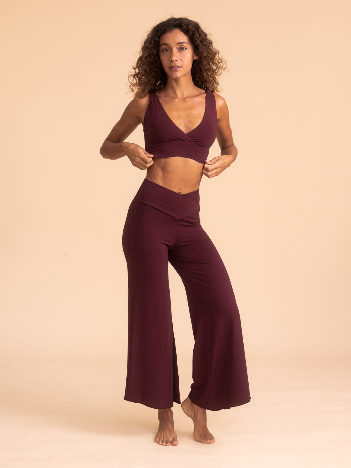Artemis Reversible Crop Top - Cherry Stone