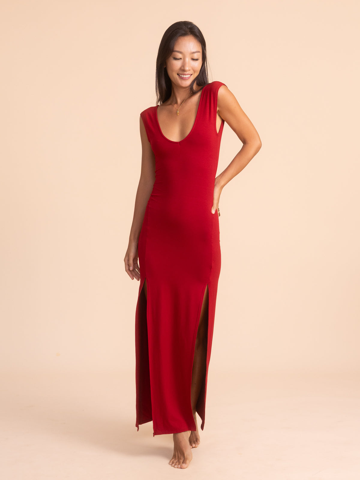 Athena Dress - Crimson Red