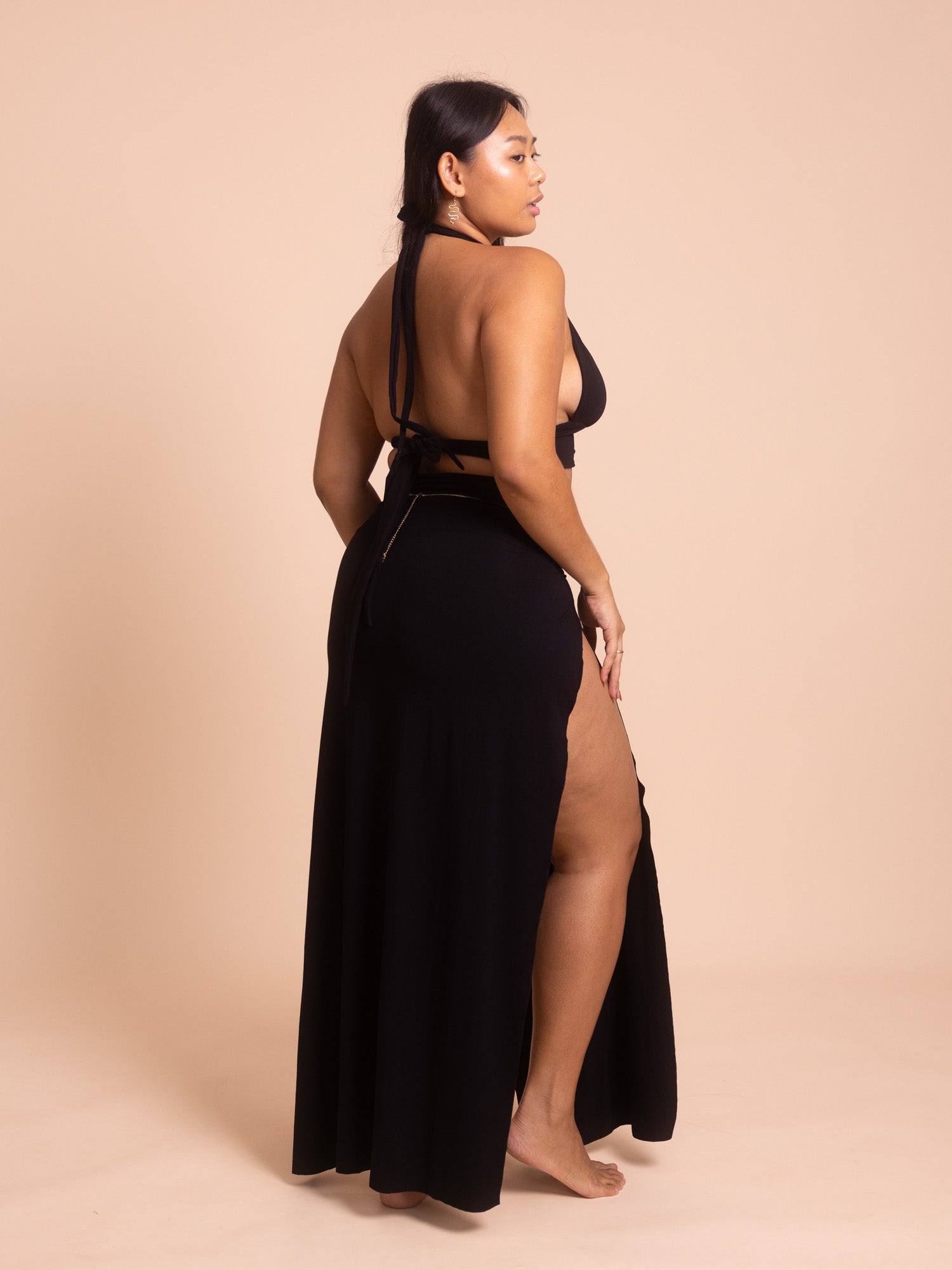 Cleopatra Slit Skirt - Black Onyx