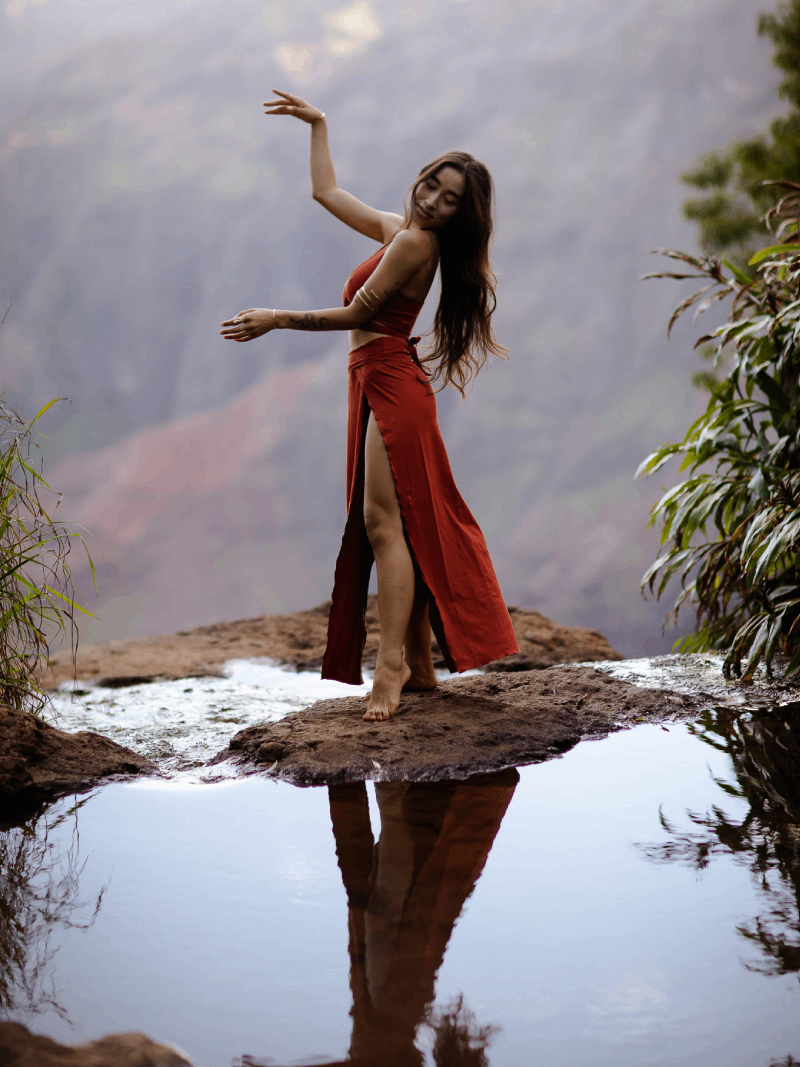 Cleopatra Slit Skirt - Carnelian