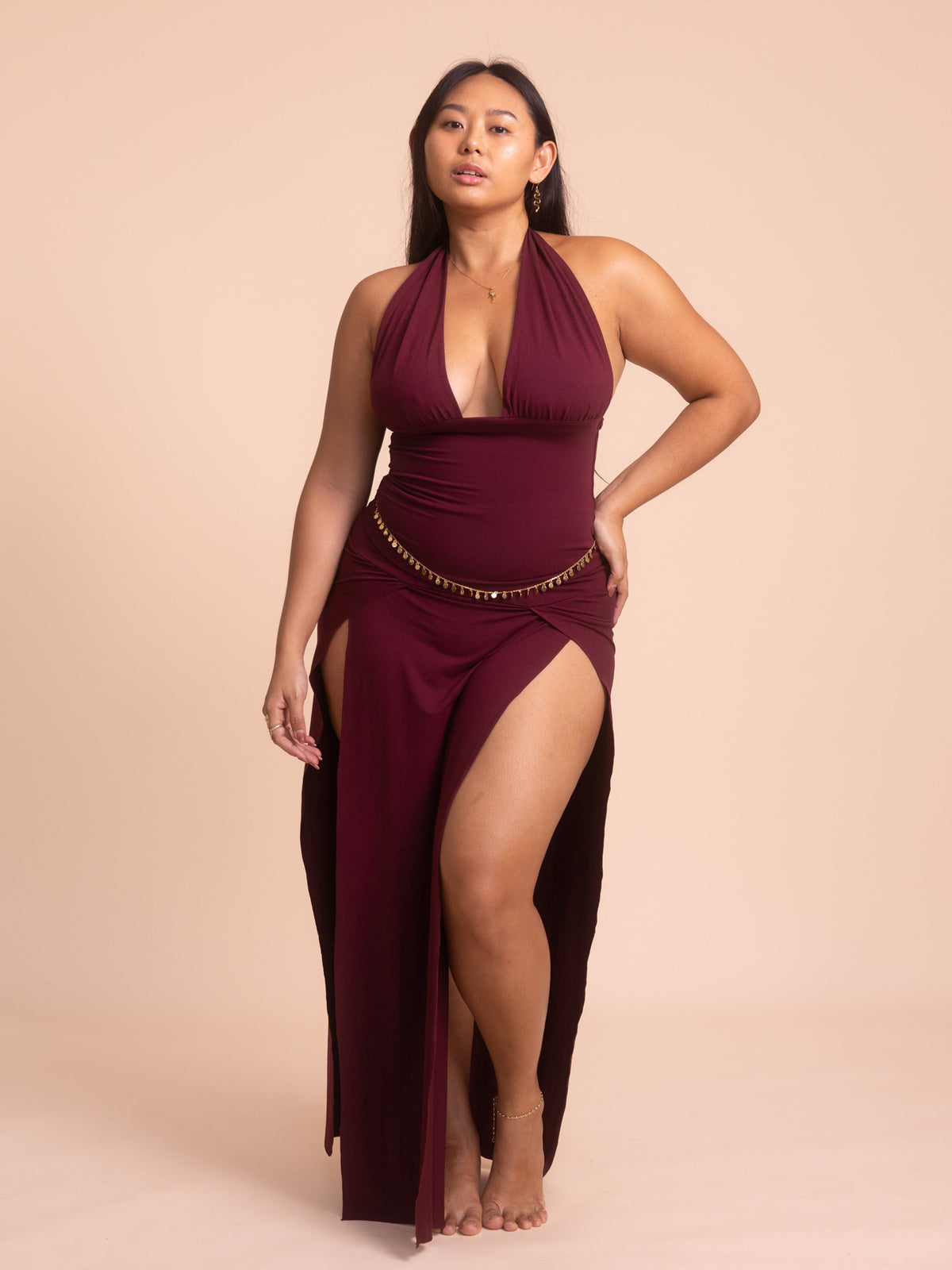 Long Celeste Top - Cherry Stone