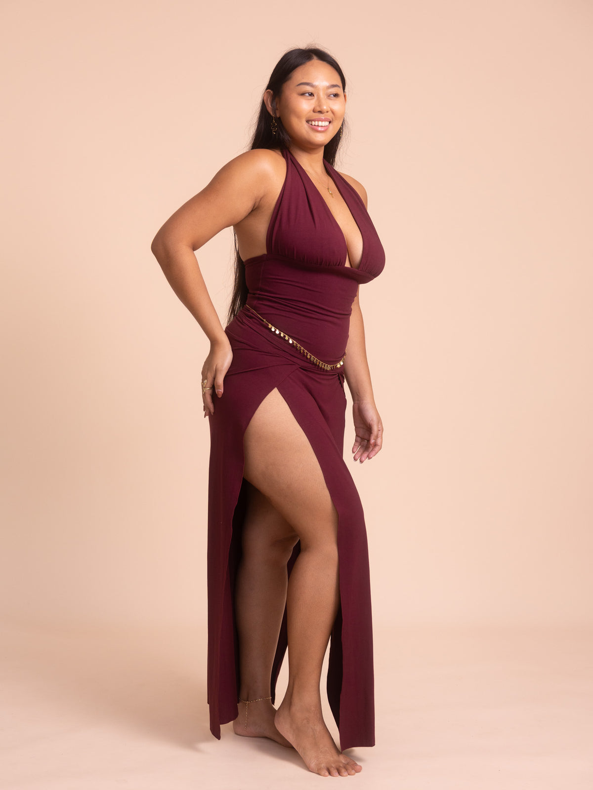 Long Celeste Top - Cherry Stone