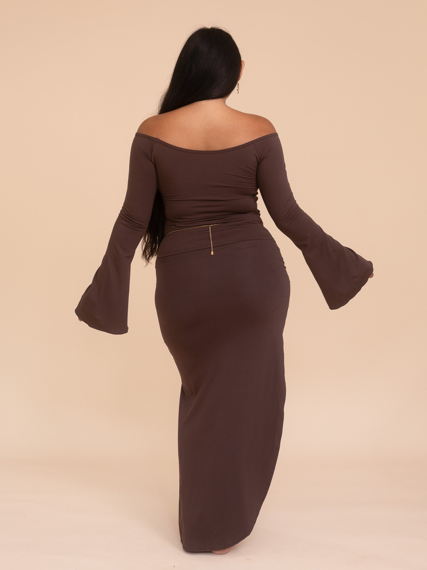 Long Persephone Top - Cacao