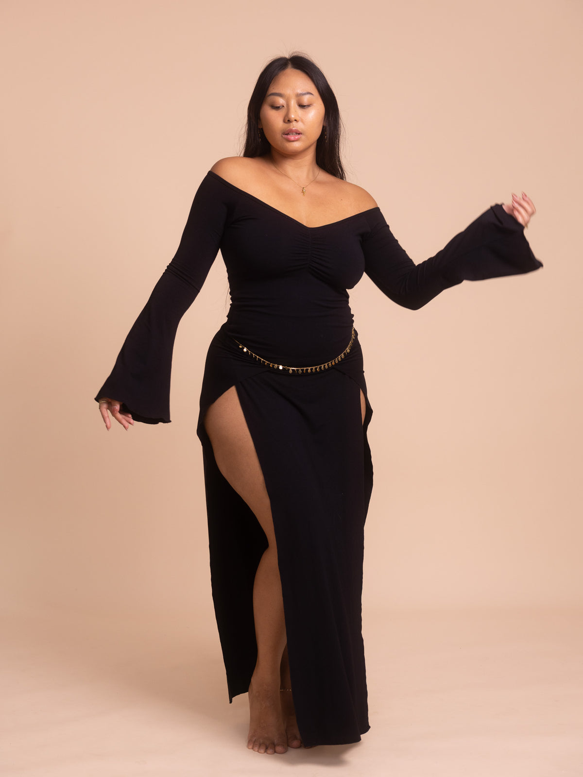 Long Persephone Top - Black Onyx