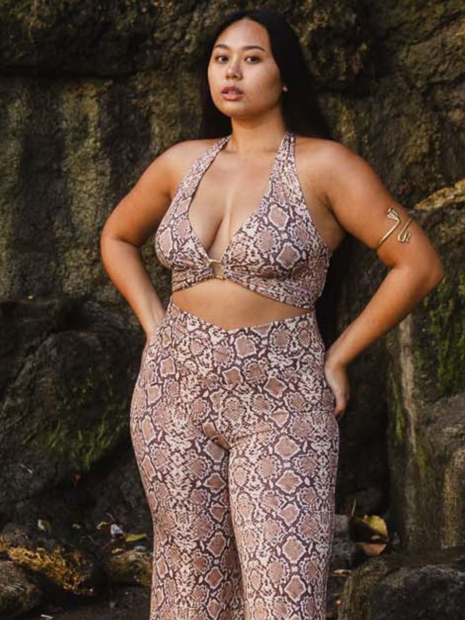 Freya Pant - Organic Snake Print
