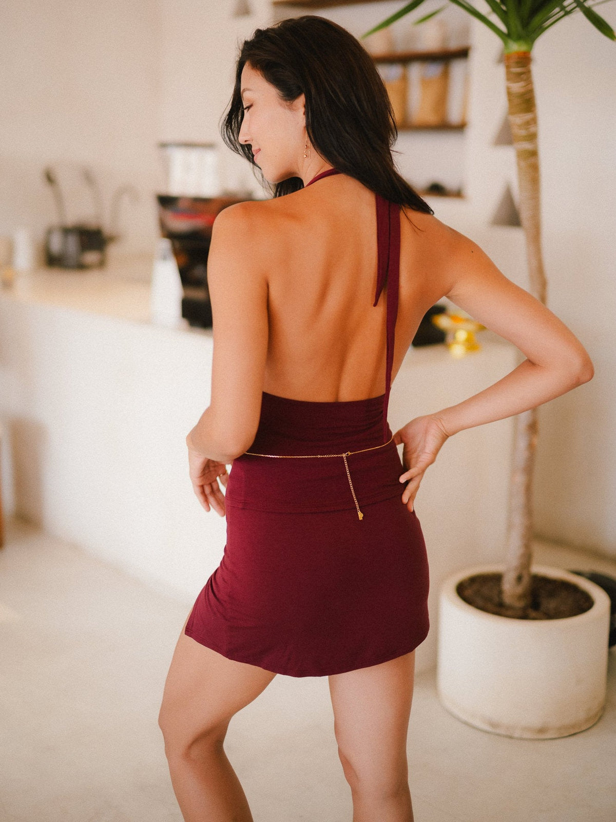 Long Celeste Top - Cherry Stone
