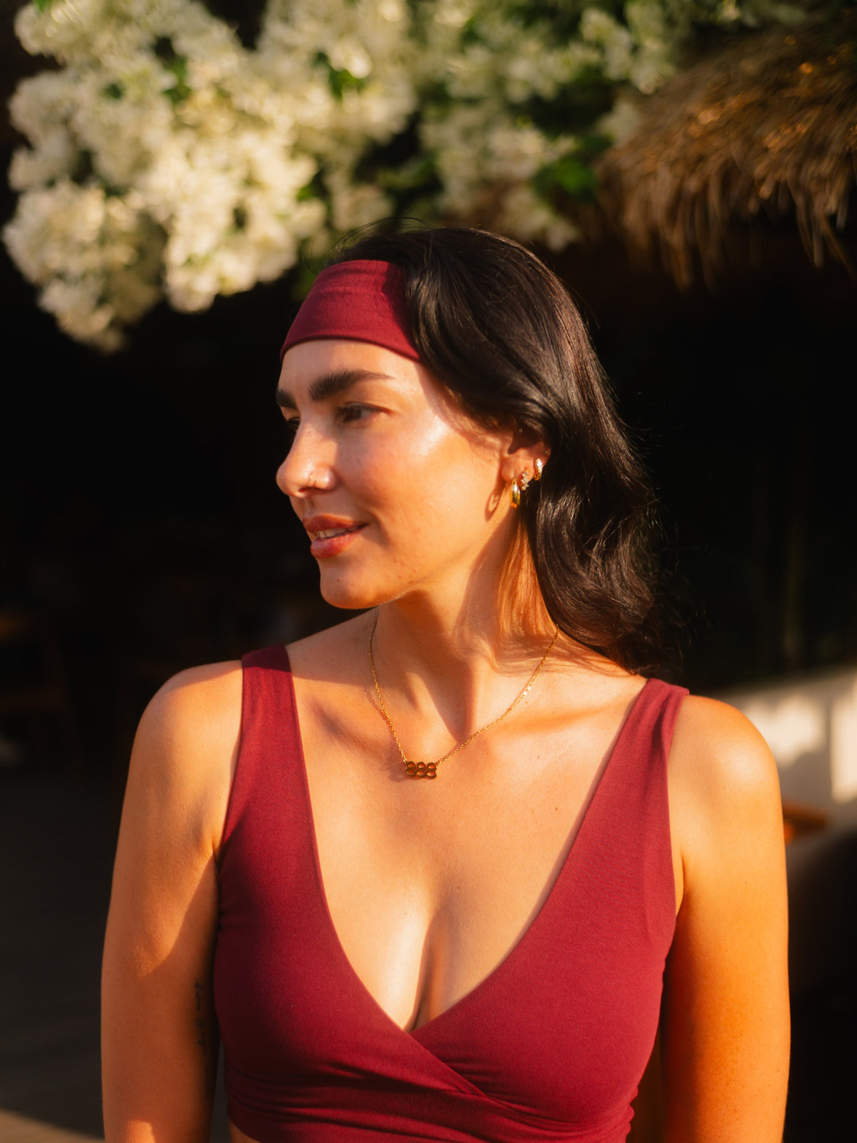 Artemis Reversible Crop Top - Cherry Stone