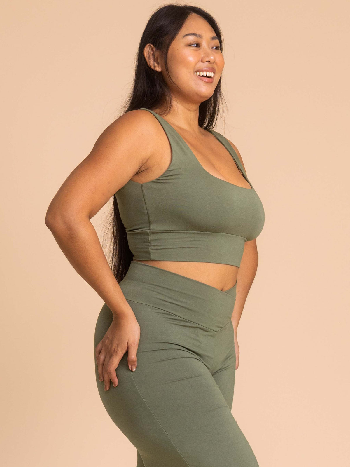 Artemis Reversible Crop Top - Fern