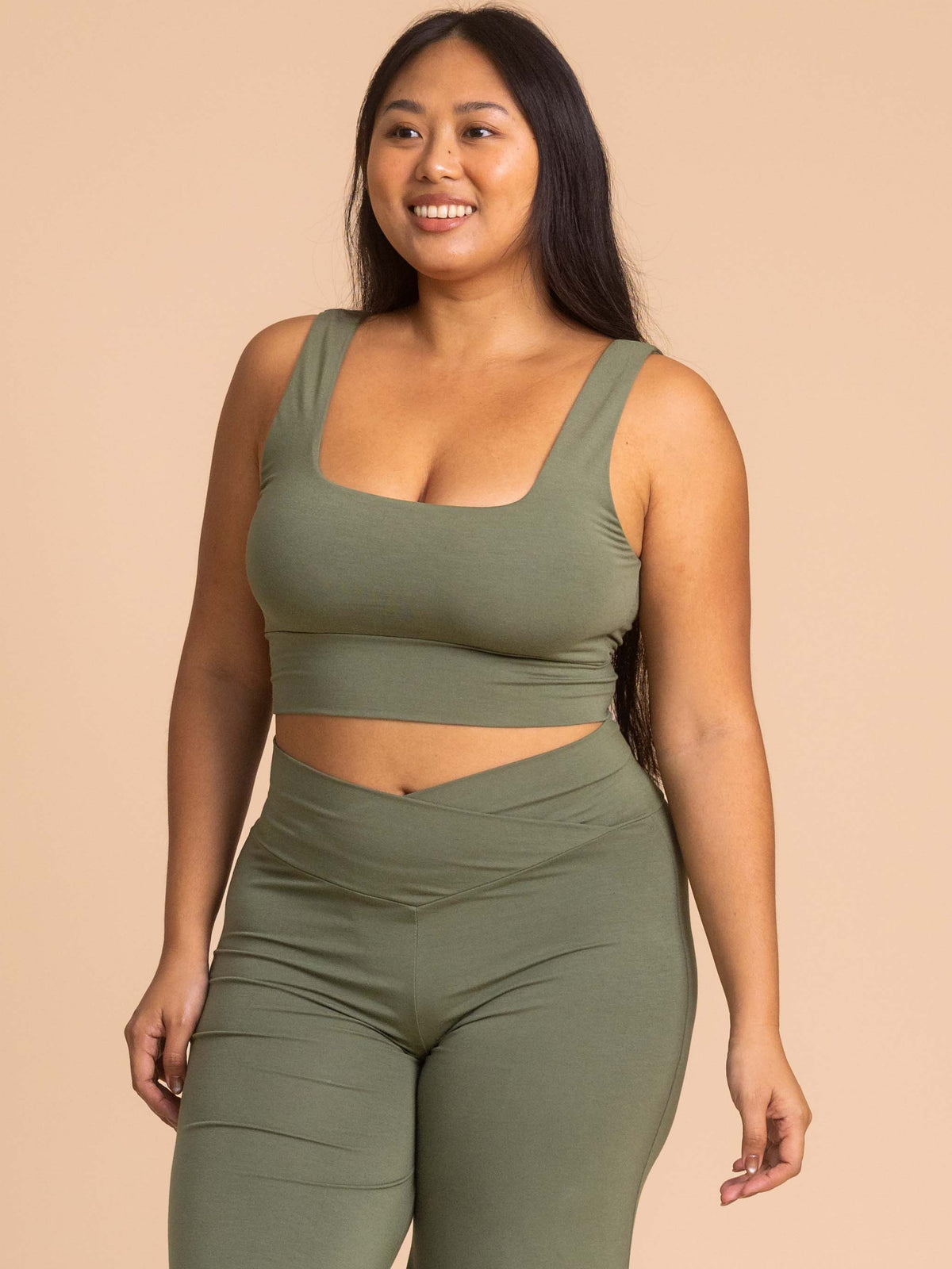 Artemis Reversible Crop Top - Fern
