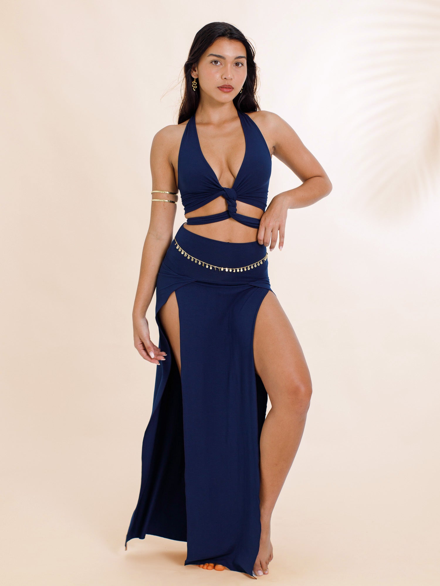 Cleopatra Slit Skirt - Midnight Blue