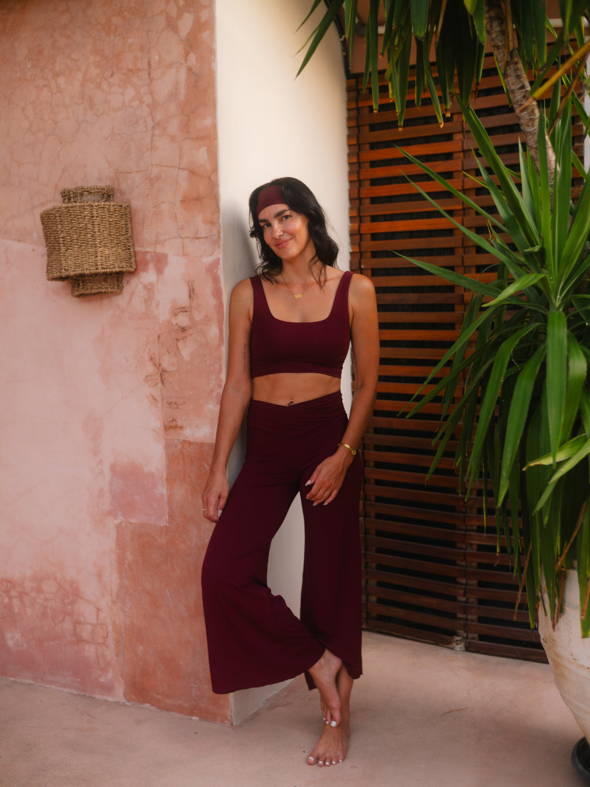 Artemis Reversible Crop Top - Cherry Stone
