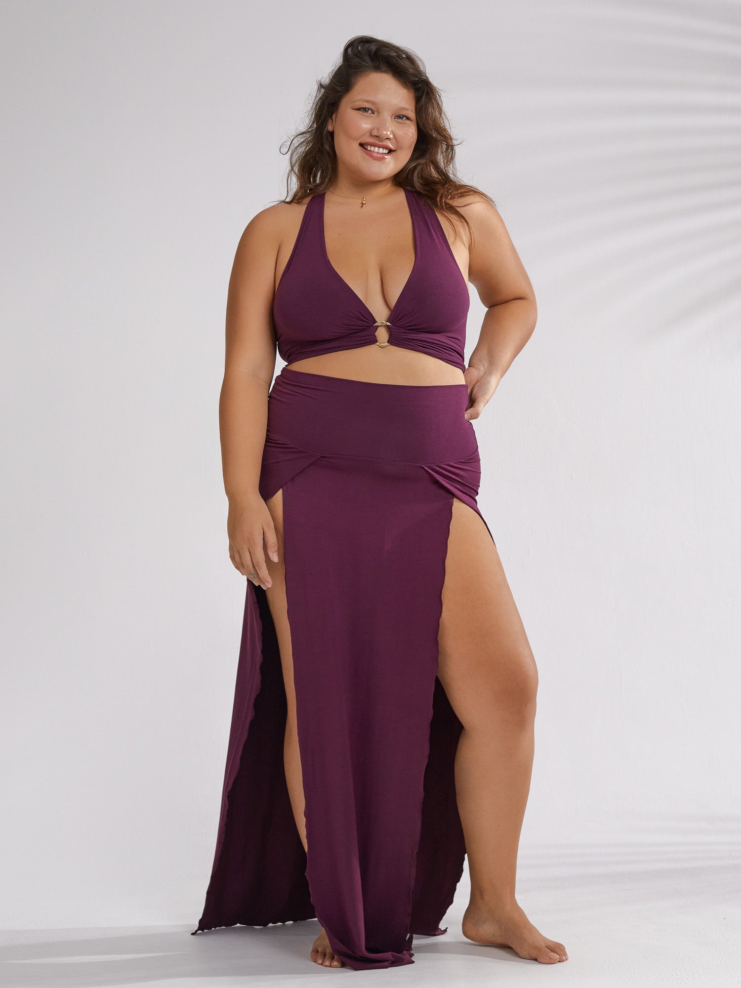 4-Way Serpent Tie Top - Amethyst Purple