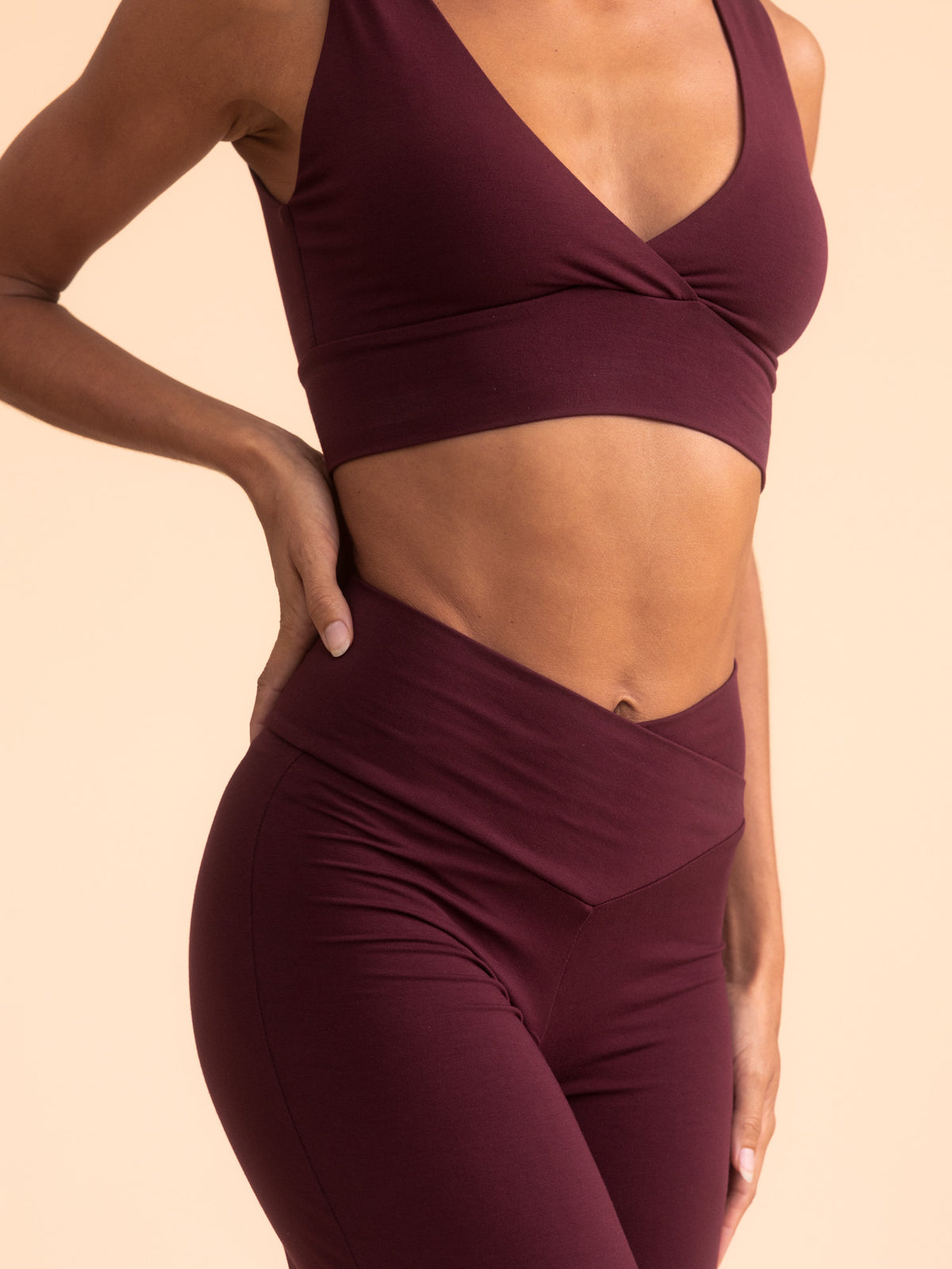 Alora Flare Pant - Cherry Stone