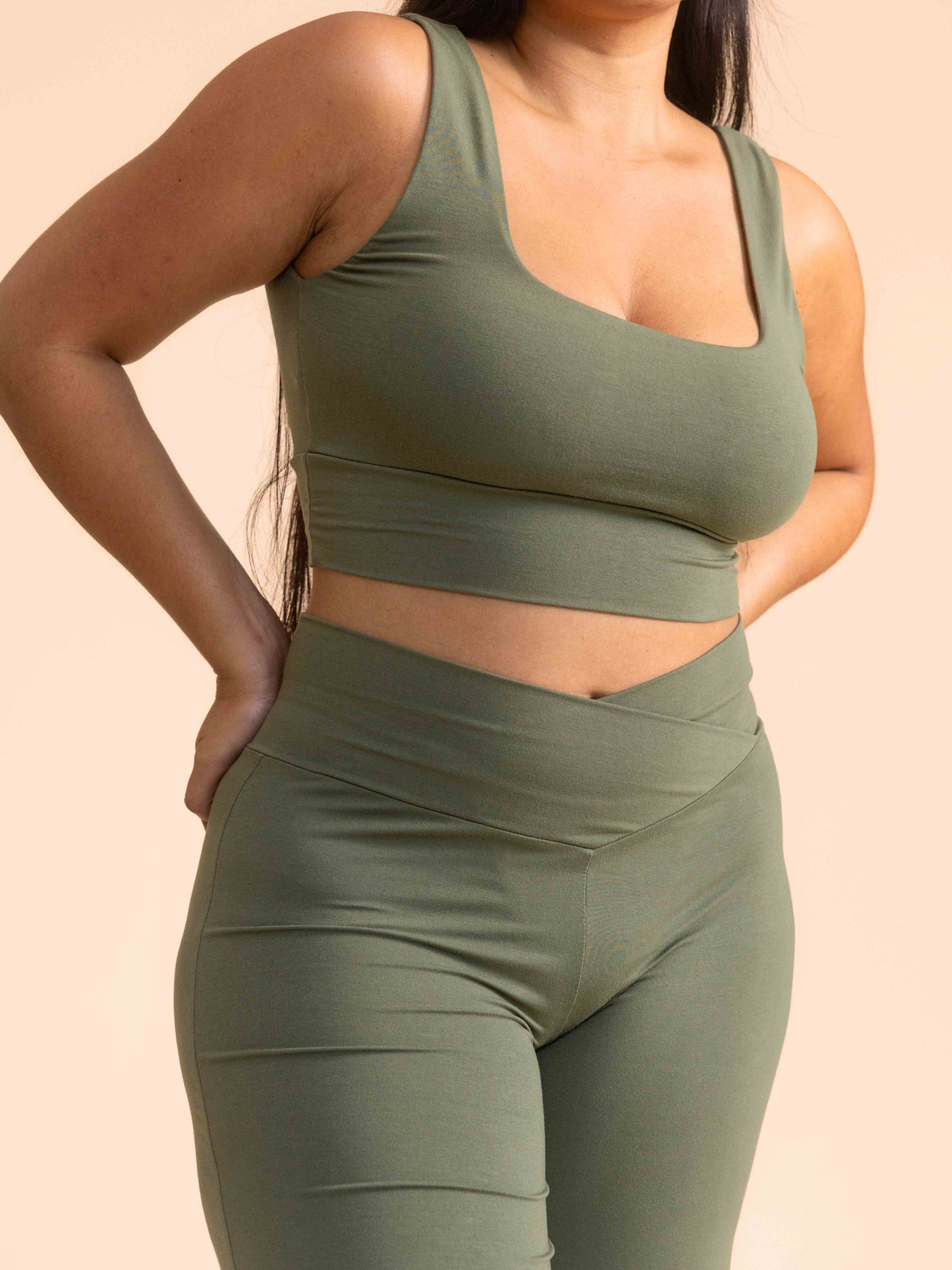 Artemis Reversible Crop Top - Fern