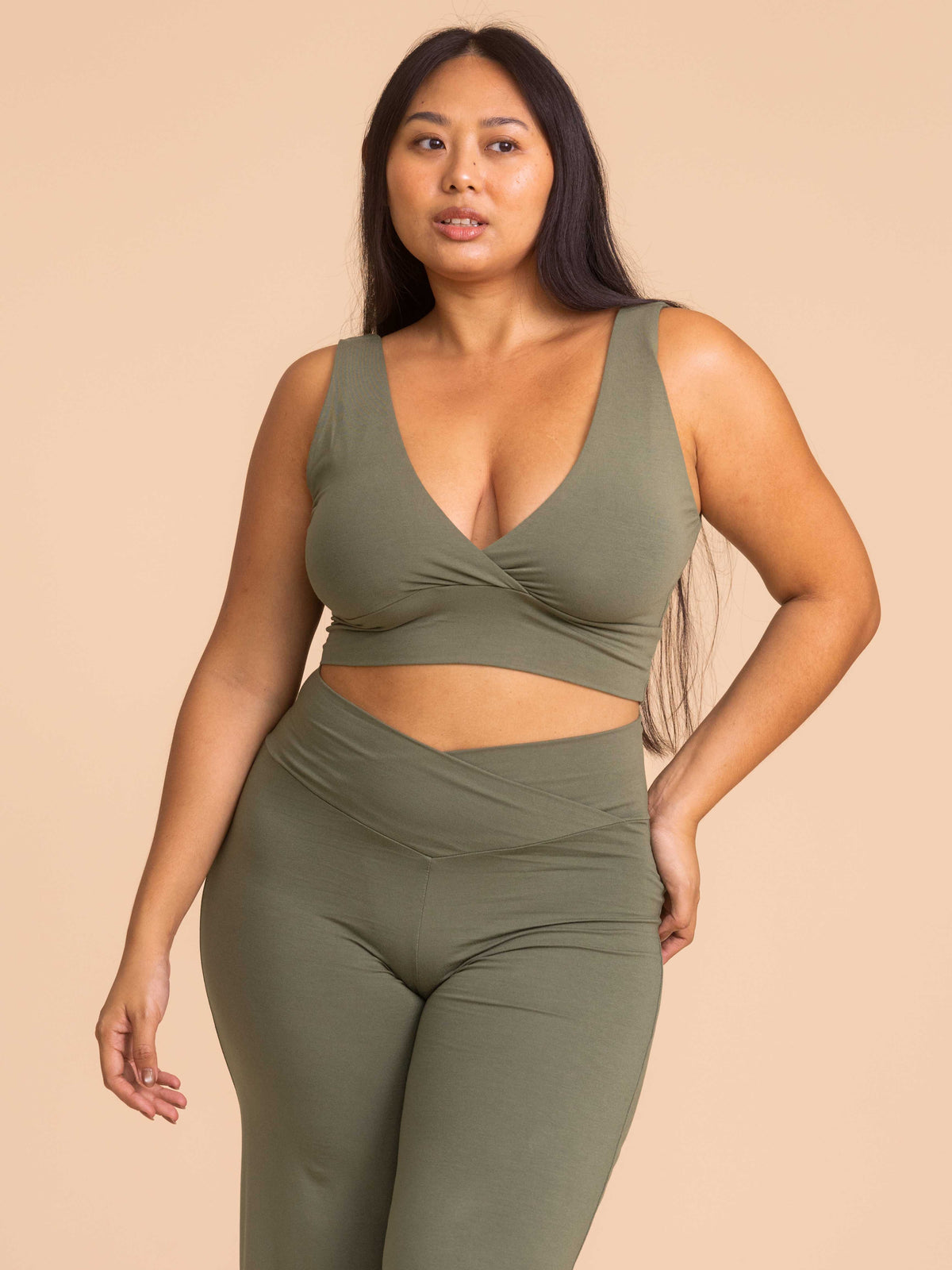 Artemis Reversible Crop Top - Fern