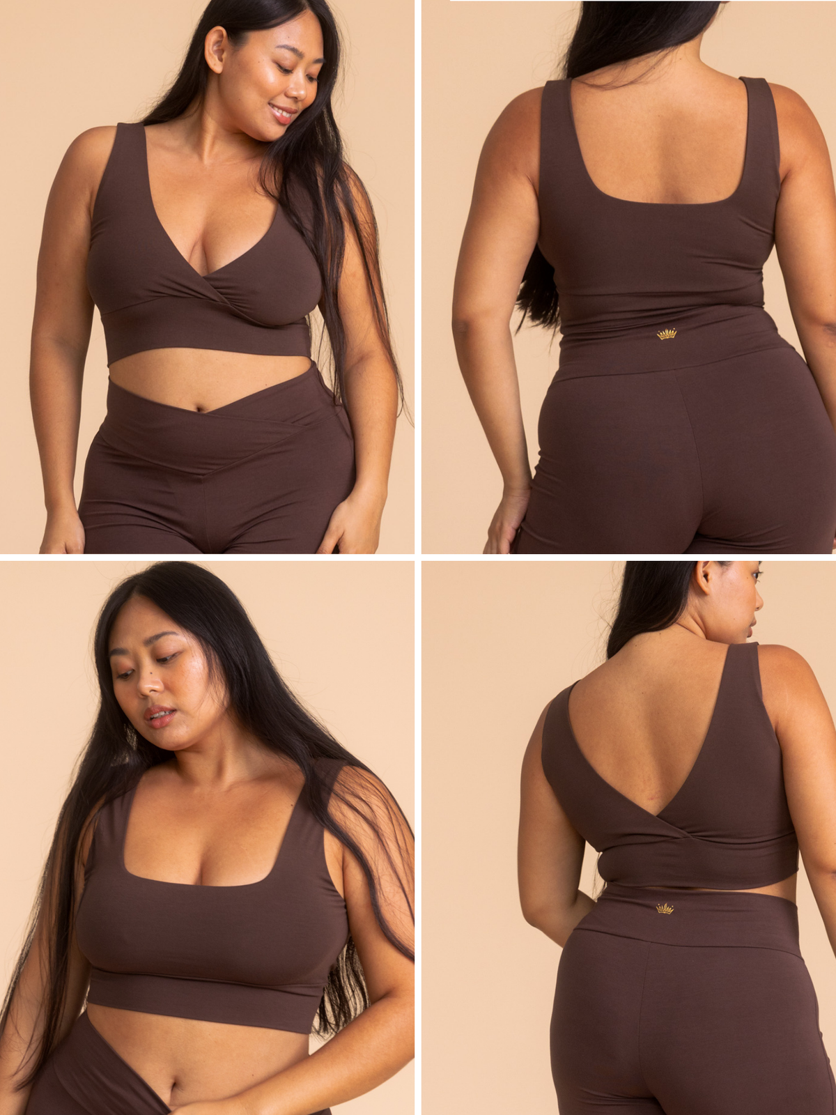Artemis Reversible Crop Top - Cacao