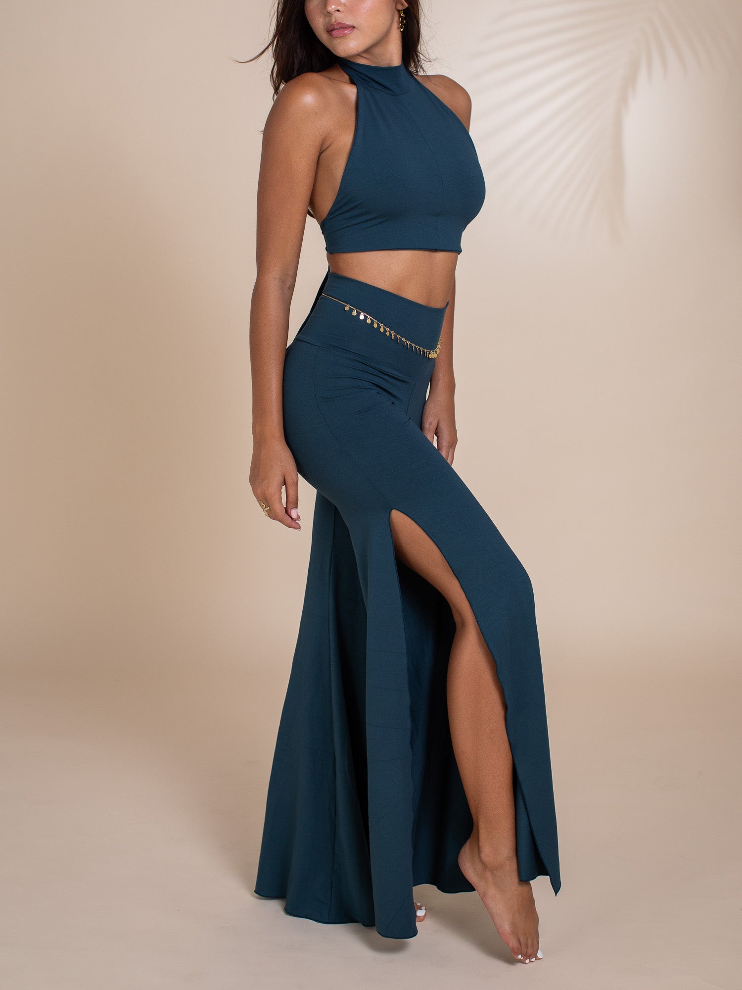 Juno Slit Pant - Atlantis Blue