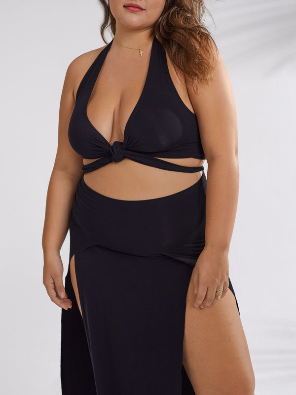 Cleopatra Slit Skirt - Black Onyx
