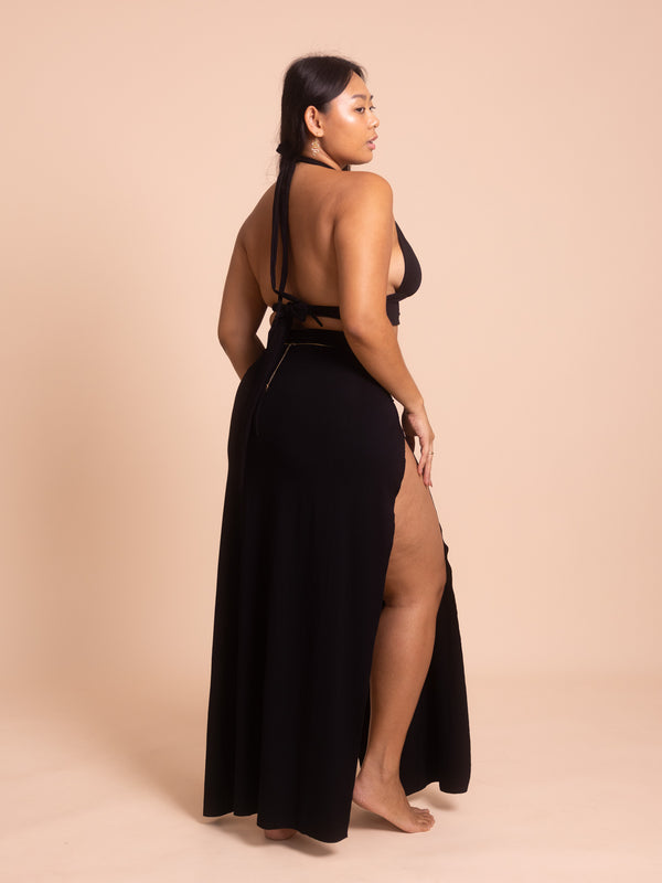Cleopatra Slit Skirt - Black Onyx