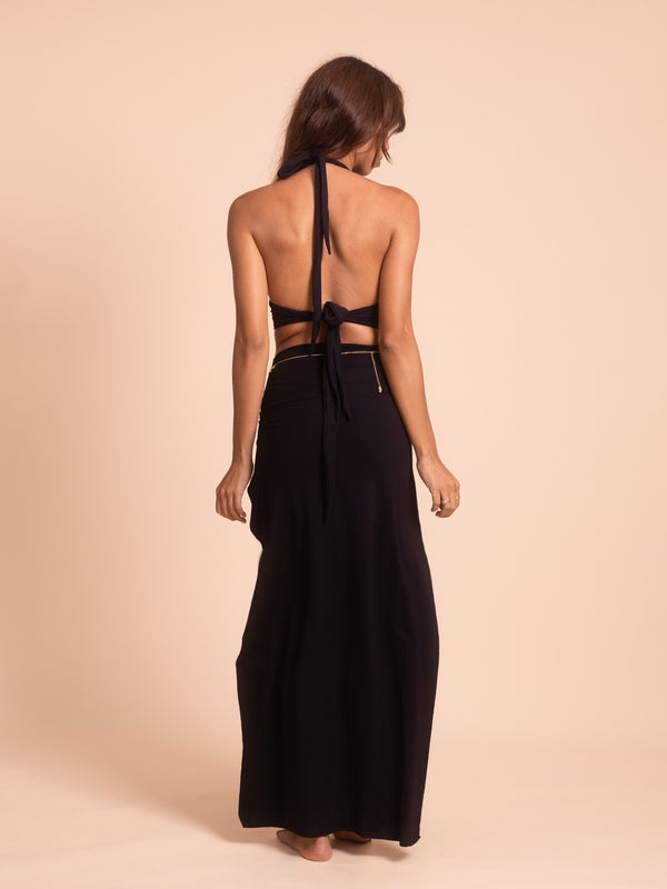 Cleopatra Slit Skirt - Black Onyx