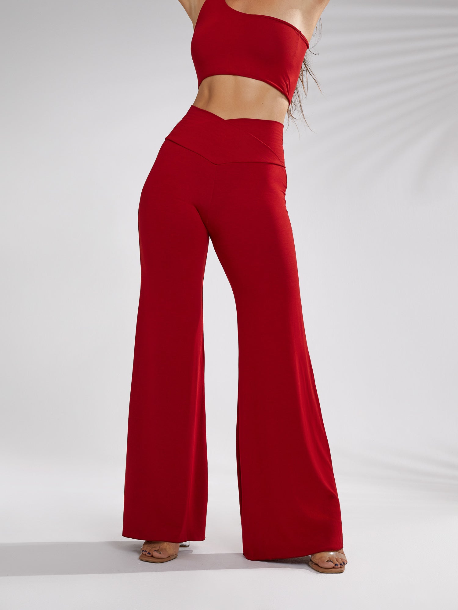 Petite red flares fashion