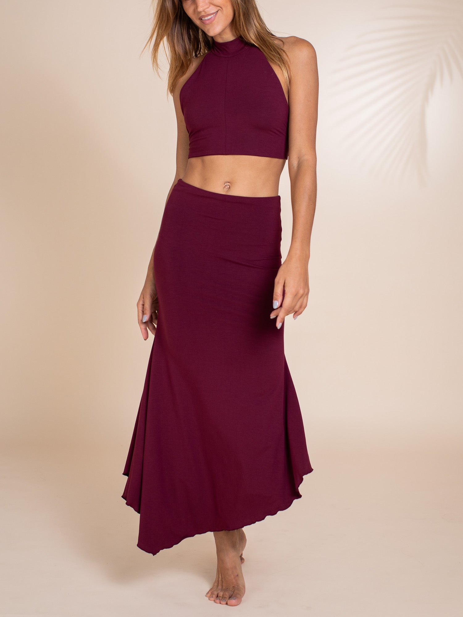 Sophia Reversible Midi Skirt - Cherry Stone