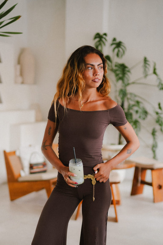 Long Savaya Top - Cacao