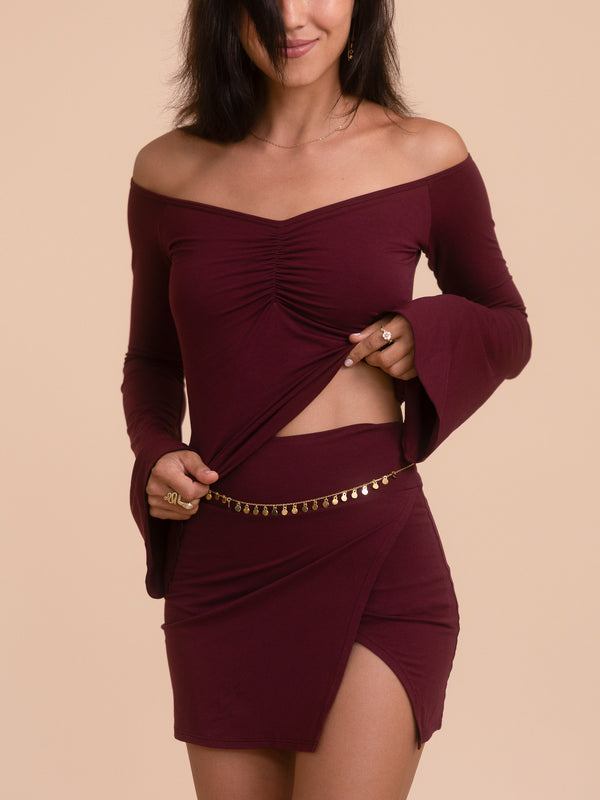 Long Persephone Top - Cherry Stone