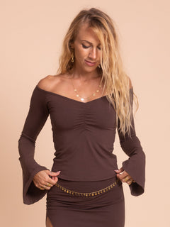 Long Persephone Top - Cacao