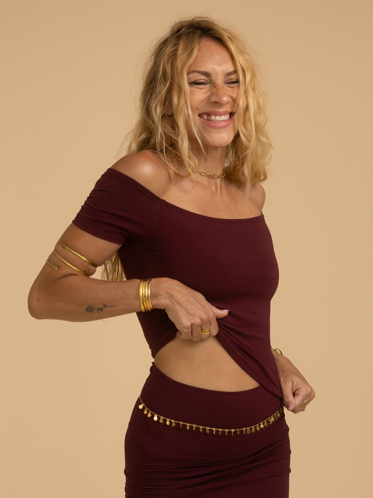 Long Savaya Top - Cherry Stone