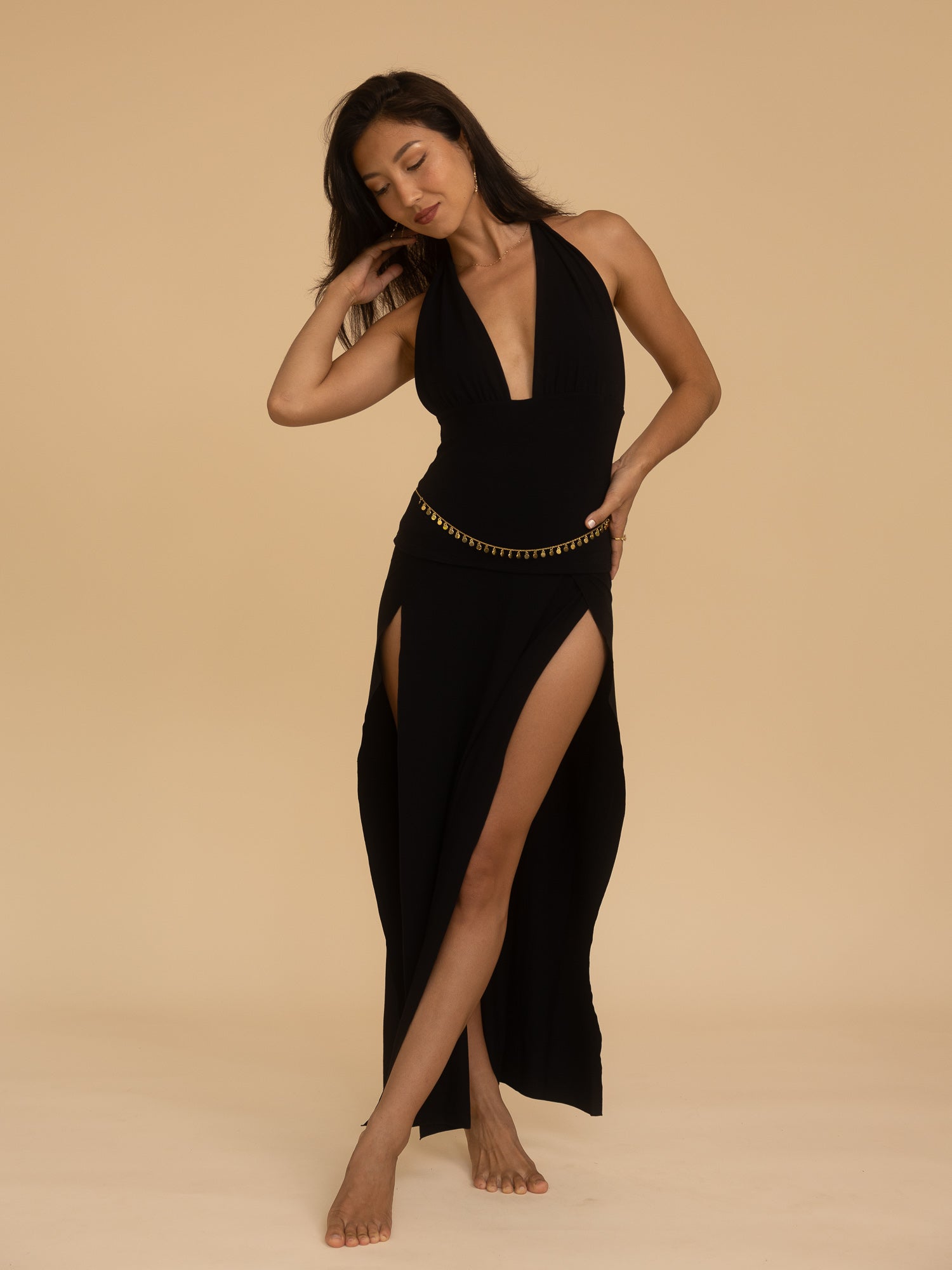 Long Celeste Top - Black Onyx