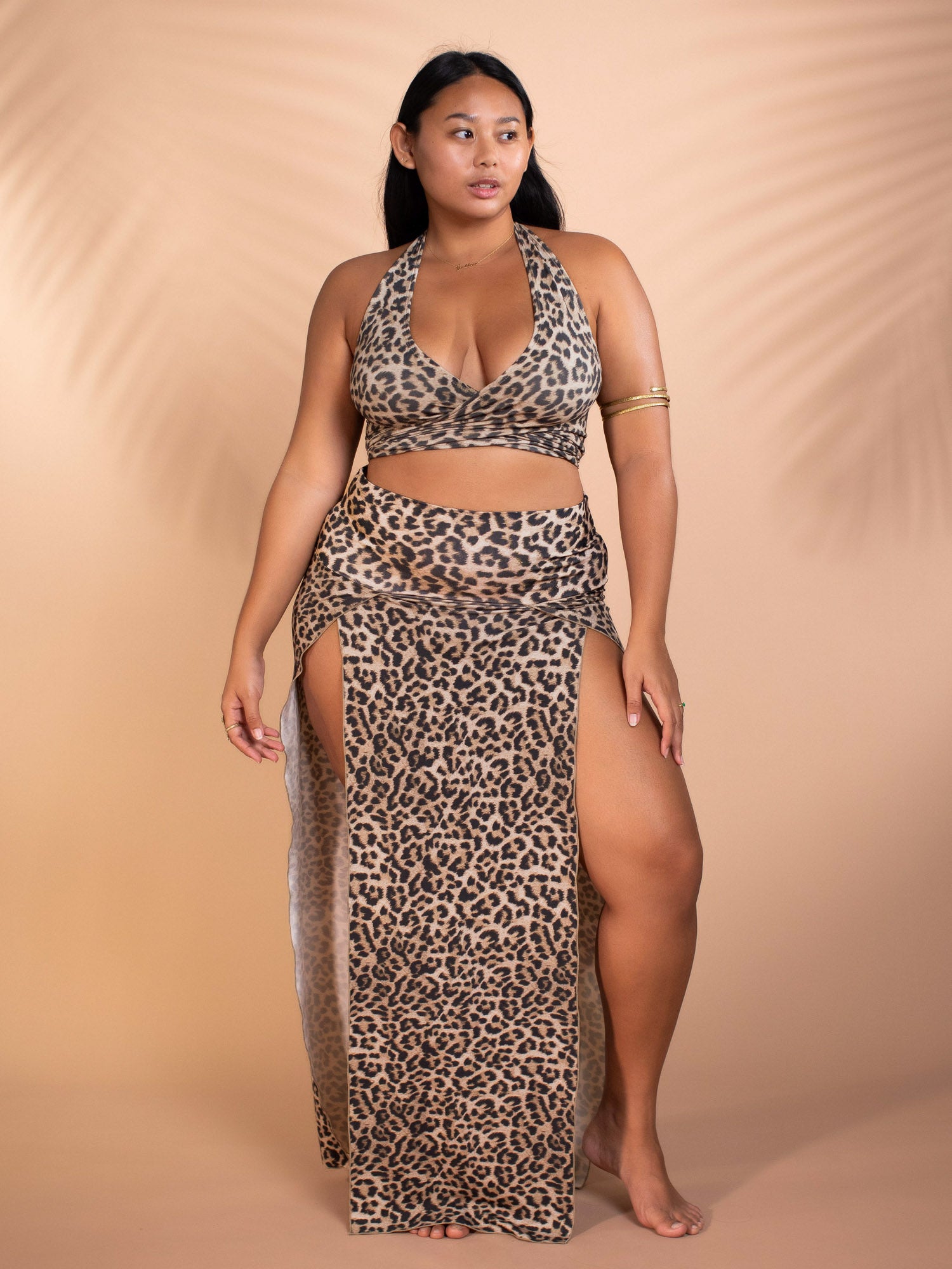 Cleopatra Slit Skirt - Organic Leopard