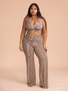 Freya Pant - Organic Snake Print