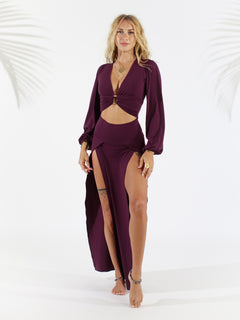 Cleopatra Slit Skirt - Amethyst Purple