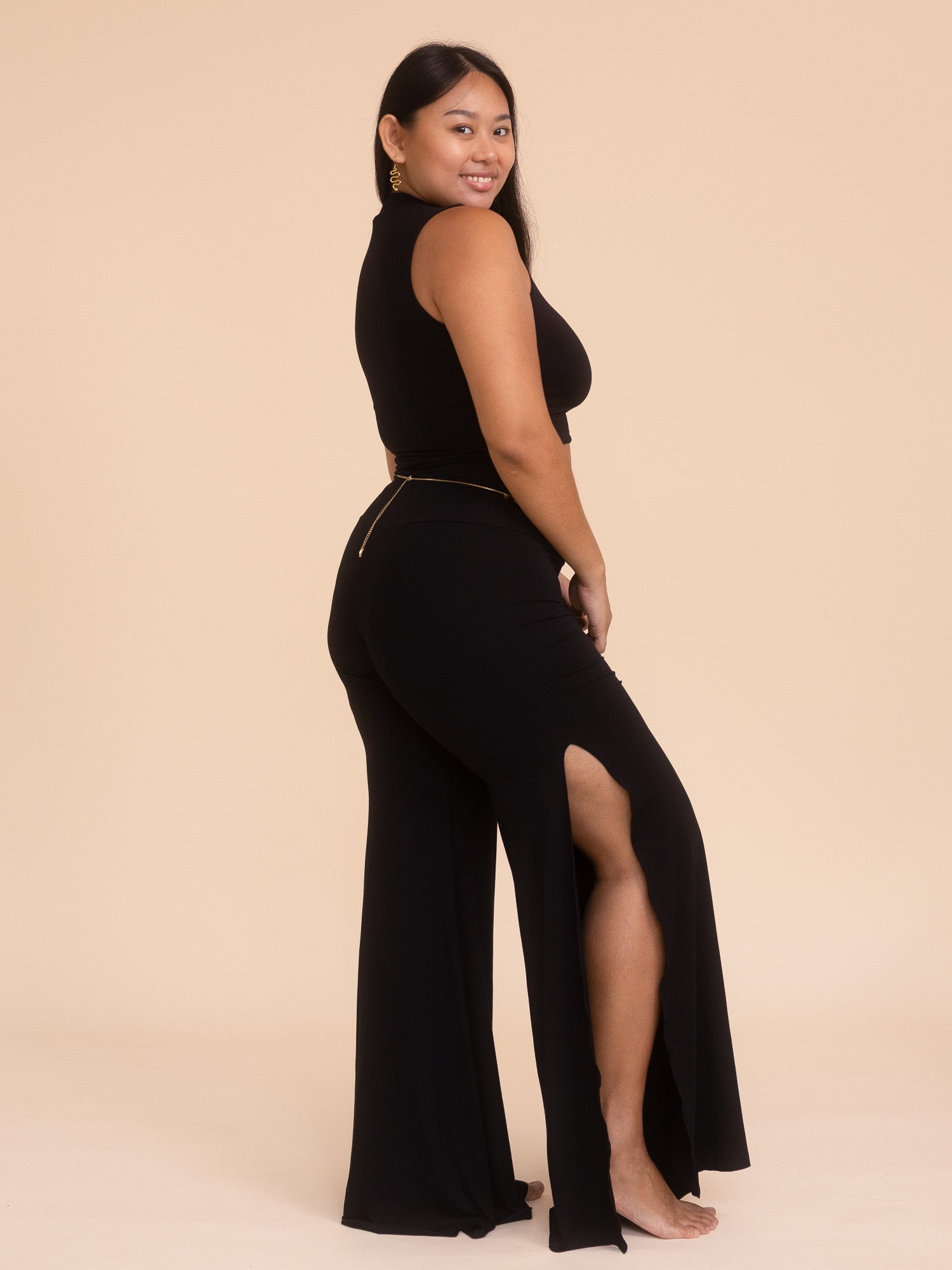 Juno Slit Pant - Black Onyx