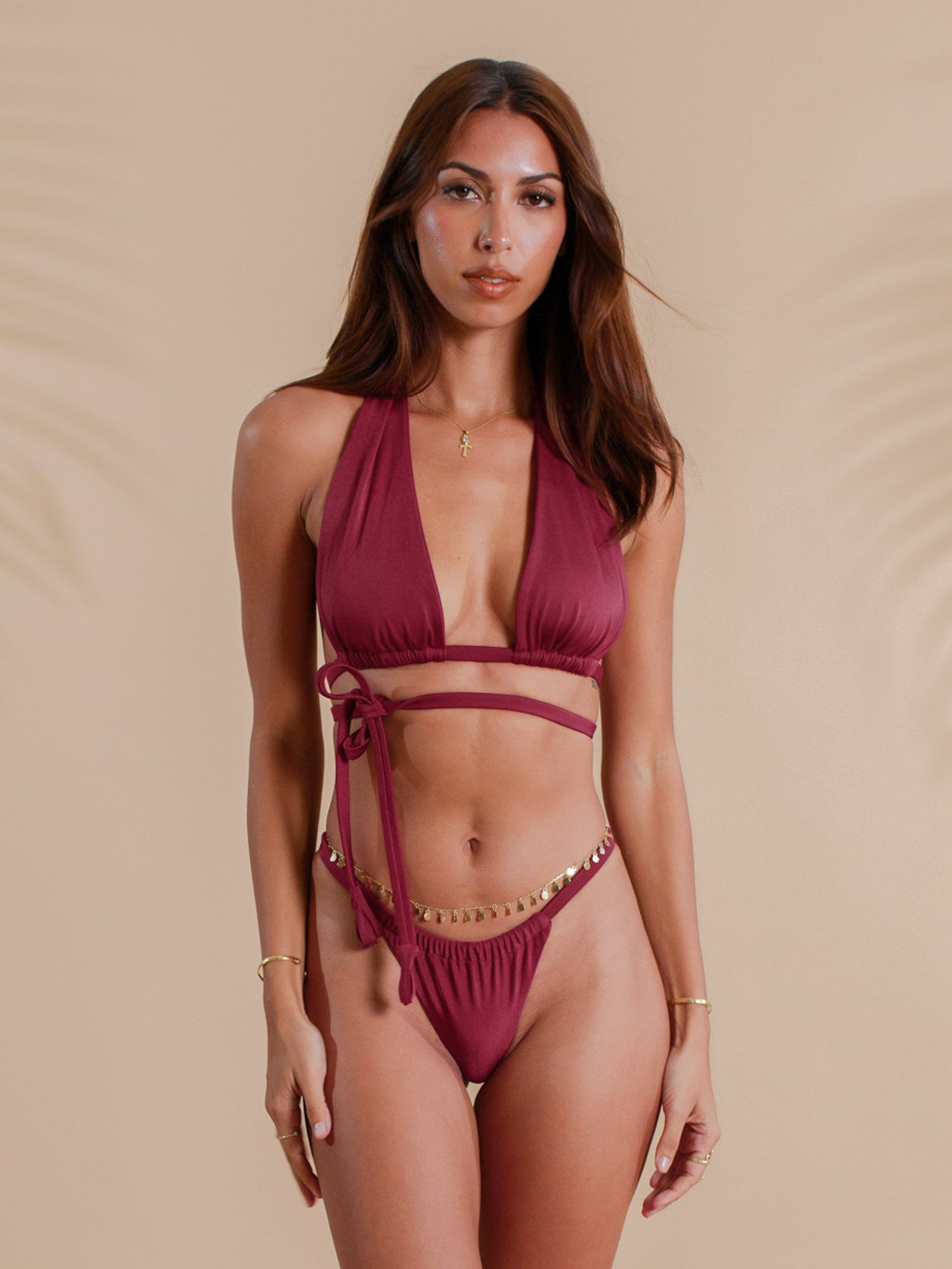 Solara Brazilian Bikini Bottom - Cherry