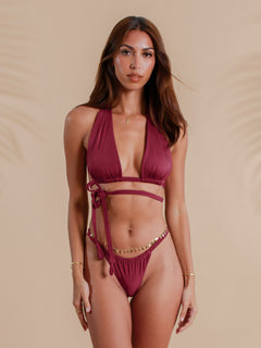 Solara Brazilian Bikini Bottom - Cherry