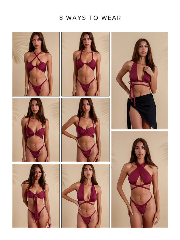 Solara Bikini Top (9-Way) - Cherry
