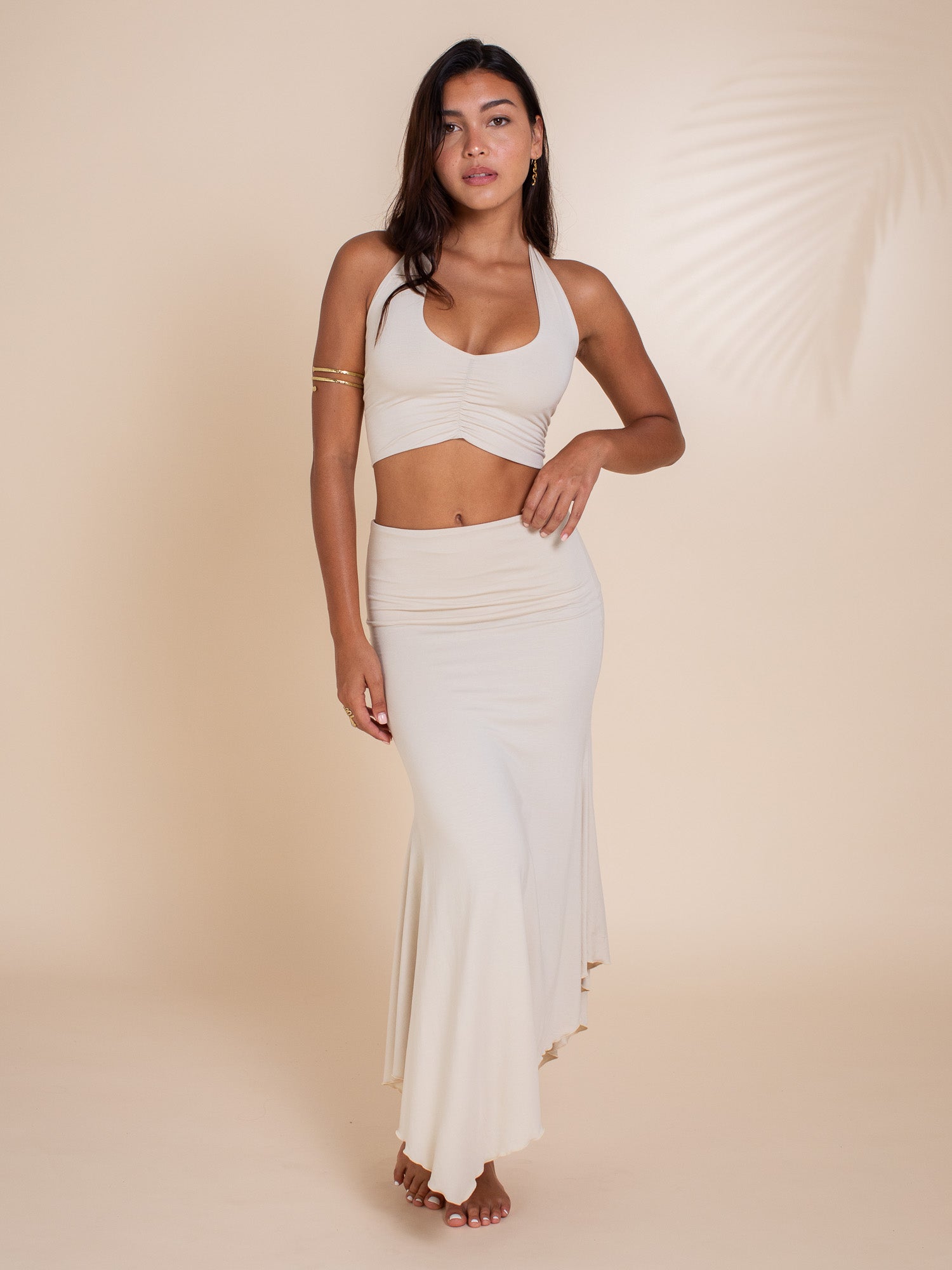 Sophia Reversible Midi Skirt - Sandy Pearl