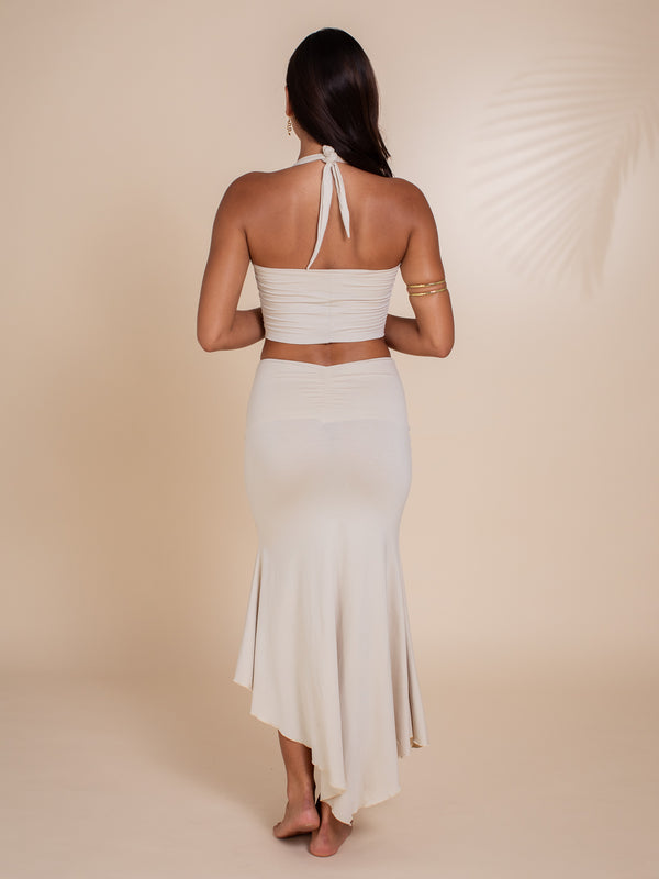 Sophia Reversible Midi Skirt - Sandy Pearl