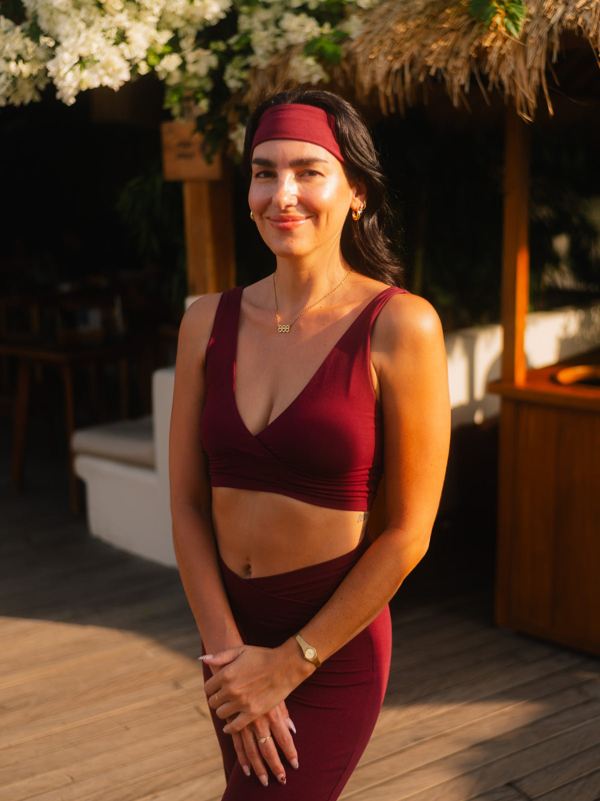Artemis Reversible Crop Top - Cherry Stone
