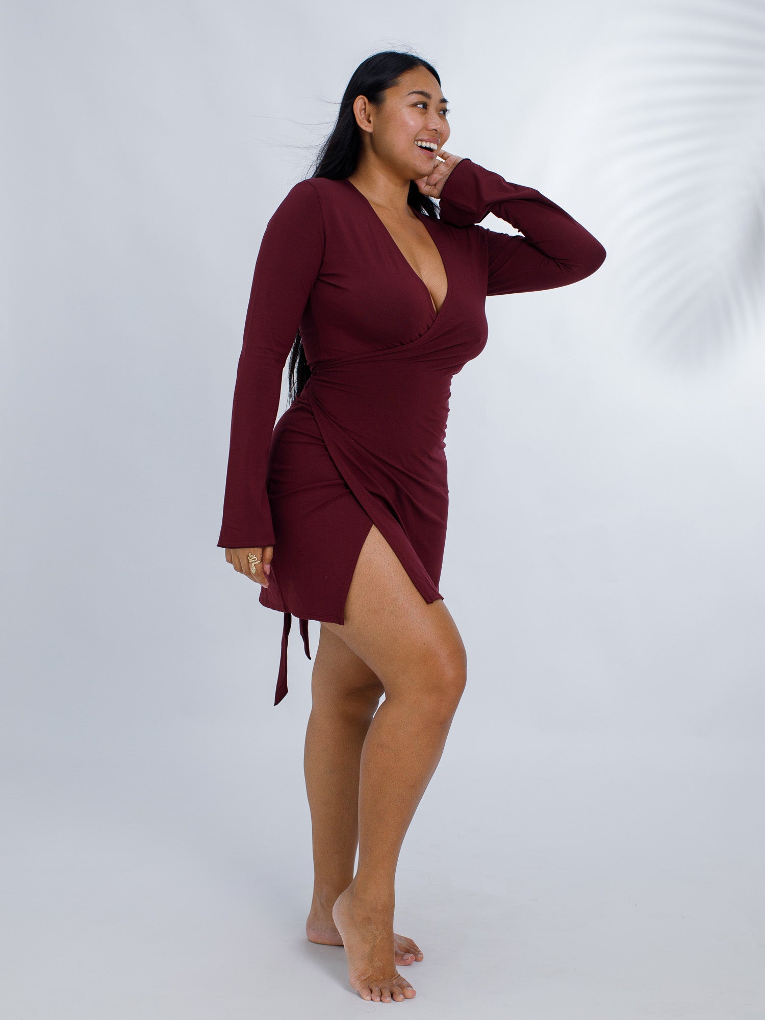 Tara Wrap Dress - Cherry Stone