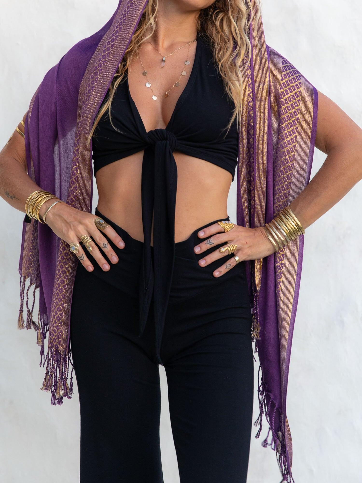 🎁 The Priestess Scarf - Purple/Gold (100% off)