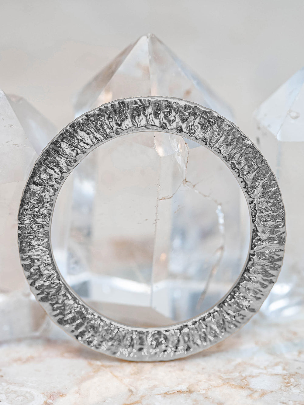 Hammered Medallion - White Brass